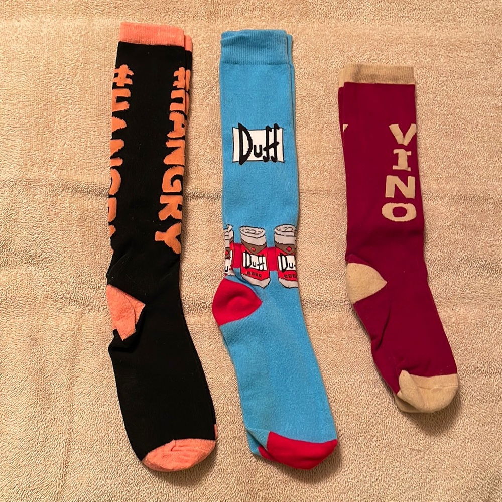 3 pair of knee socks.